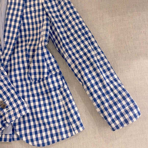J Crew Campbell Gingham Linen Blazer - Picture 5 of 7